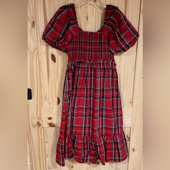 J. Crew NWT Christmas Plaid Midi Dress M Smocked Puff Sleeve Good Tidings $148 - Picture 9 of 17